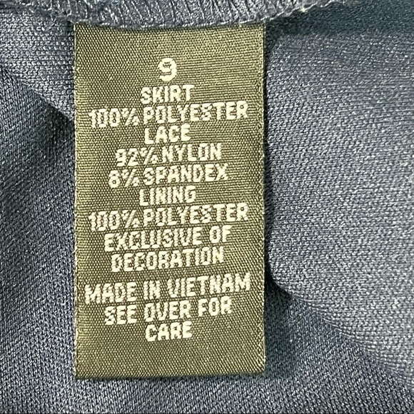 BY&BY Dress Sz 9 white Floral Cutout Mini 
Blue & Lace upper Spaghetti Babydoll - Picture 6 of 6